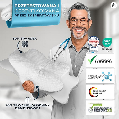 Poduszka Ortopedyczna Motylek Glückstoff Oeko-tex